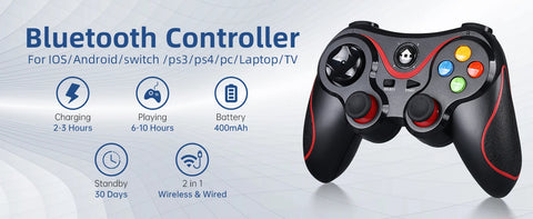 2.4G Wireless Game Controller For PS3 Remote Gamepad Joystick For Android Phone/TV Box/M8/GD10 Controle for PC/ Super Console X