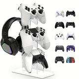 Universal 3-layer Controller Holder and Headphone Holder Game Accessories PS5 PS4 Storage Holder Black, White, Transparent