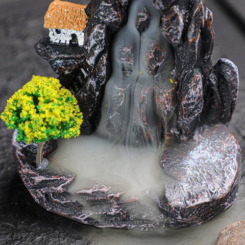 Incense Burner Resin Backflow Incense Burner Waterfall Incense Burner Innovative Tower Incense Sandalwood Aromatherapy Furnace