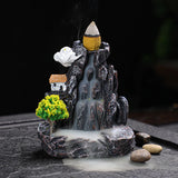 Incense Burner Resin Backflow Incense Burner Waterfall Incense Burner Innovative Tower Incense Sandalwood Aromatherapy Furnace