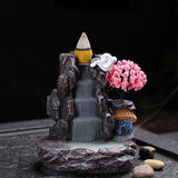 Incense Burner Resin Backflow Incense Burner Waterfall Incense Burner Innovative Tower Incense Sandalwood Aromatherapy Furnace