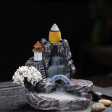 Incense Burner Resin Backflow Incense Burner Waterfall Incense Burner Innovative Tower Incense Sandalwood Aromatherapy Furnace