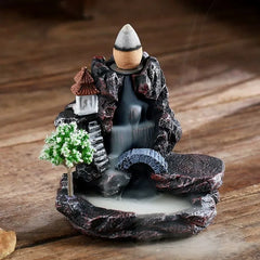 Incense Burner Resin Backflow Incense Burner Waterfall Incense Burner Innovative Tower Incense Sandalwood Aromatherapy Furnace