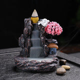 Incense Burner Resin Backflow Incense Burner Waterfall Incense Burner Innovative Tower Incense Sandalwood Aromatherapy Furnace